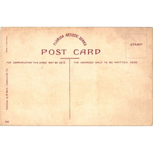 Vintage 1900s Postcard Beautiful Springfield Jacksonville Fla Florida Artistic S - Picture 2 of 2